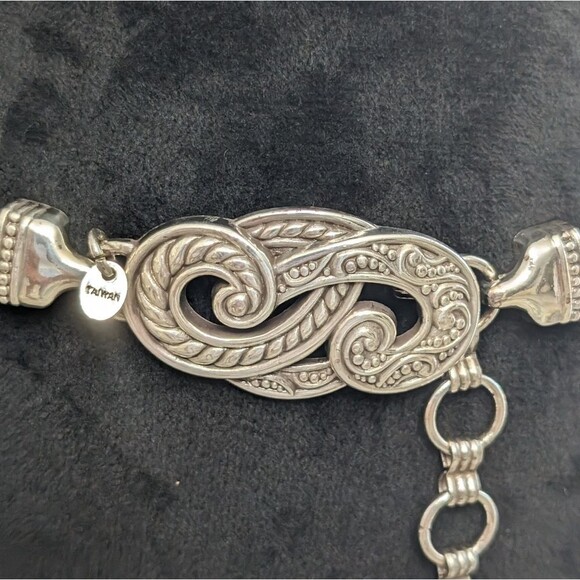Brighton Bali Hai Silver Plated Chain Belt Size Medium 39\